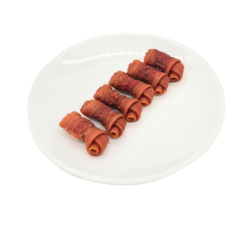 Friandises pour chiens en os noués enveloppés de canard, friandises dentaires pour chiens, 2,5 à 3 pouces