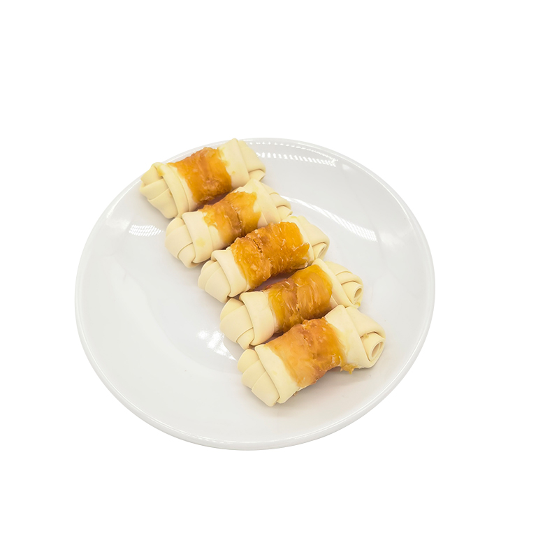 2,5 à 3 pouces Cinq saveurs de friandises nettoyantes pour chiens au poulet enveloppées d'os noués