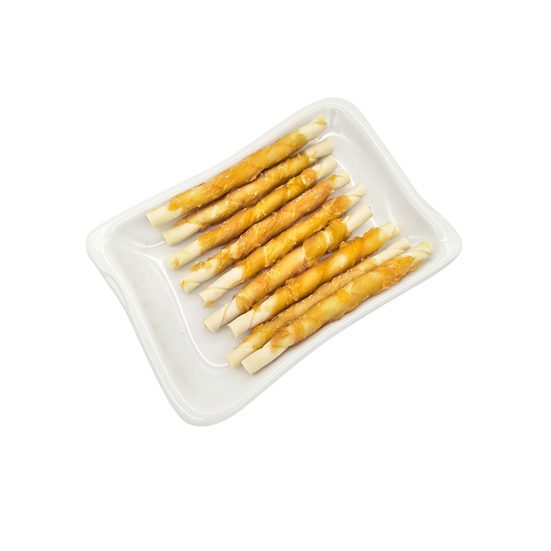 Bâtonnet de poulet nutritif en rouleau de viande pour animaux de compagnie, aromatisé au lait, enveloppé de 12 cm