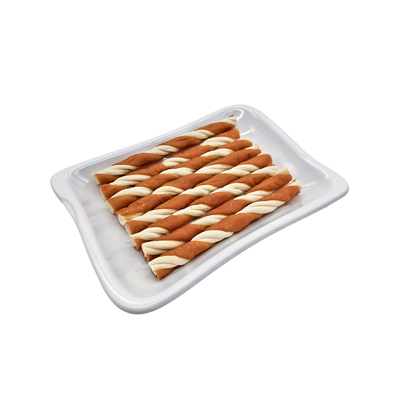 Bâtonnets à mâcher torsadés à haute teneur en collagène enveloppés de poulet