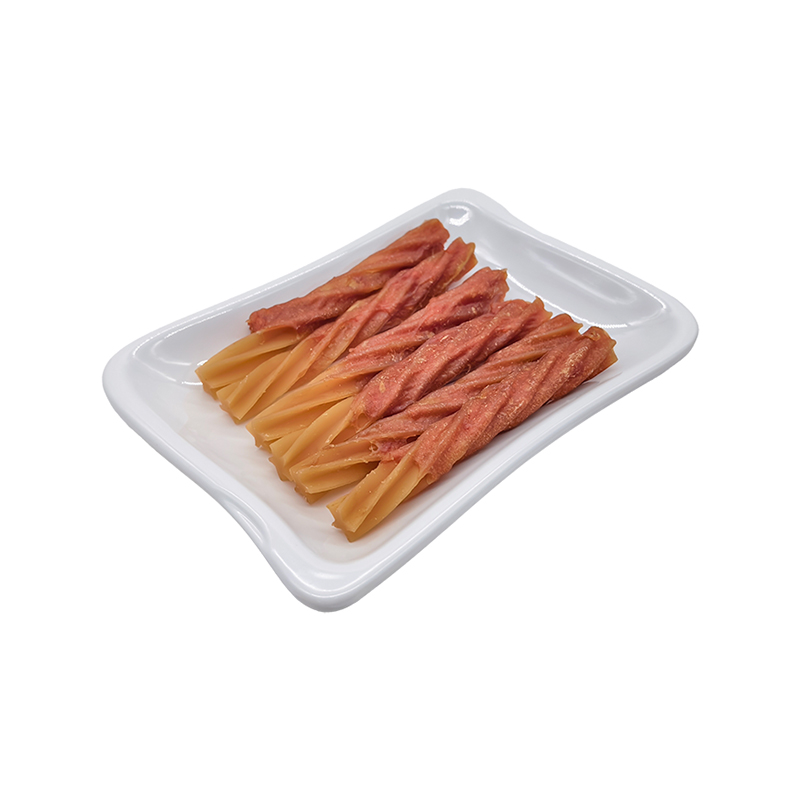 Bâtonnet de friandises roulé pour chien en forme d'étoile, pâte de canard unicolore